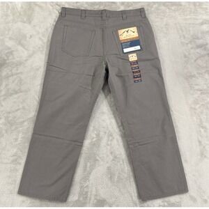 NWT Blue Mountain Pants Mens 38x30 Canvas Relaxed Workwear Dad Gray 5 Pocket